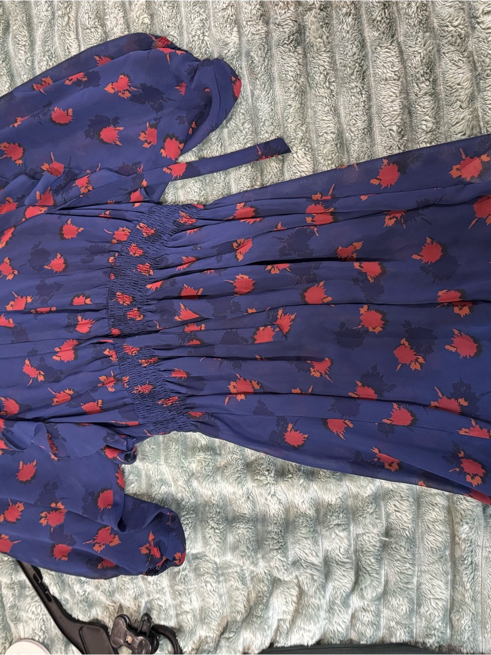 Rebecca Minkoff Women’s ' Blue Dress with Red Floral Print